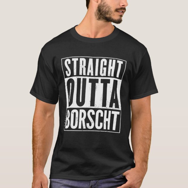 T-shirt Hommes Droit Devant Borscht Funny (Devant)
