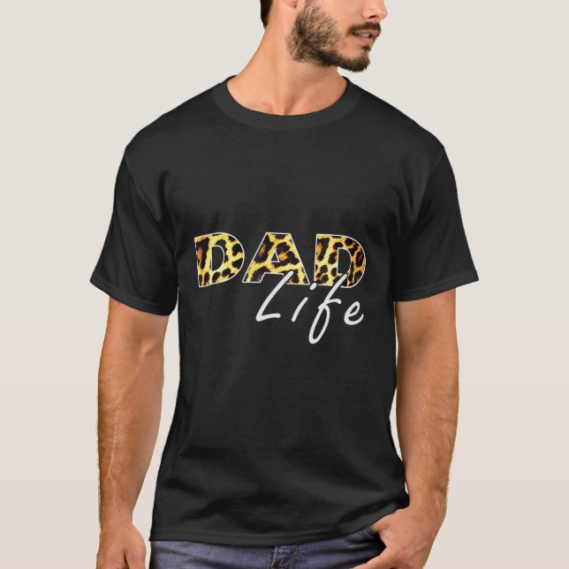 T-shirt Hommes Drôle Papa Vie Leopard, Garçon Fame de jume (Devant)