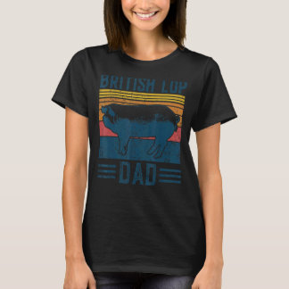 T-shirt Hommes Élevage Vintage British Lop Pig Papa