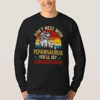 T-shirt Hommes en détresse Pepawsaurus Dinosaur Rex Père