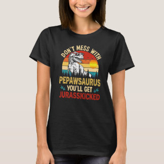 T-shirt Hommes en détresse Pepawsaurus Dinosaur Rex Père