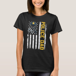 T-shirt Hommes en détresse Police Drapeau Américain Papa P