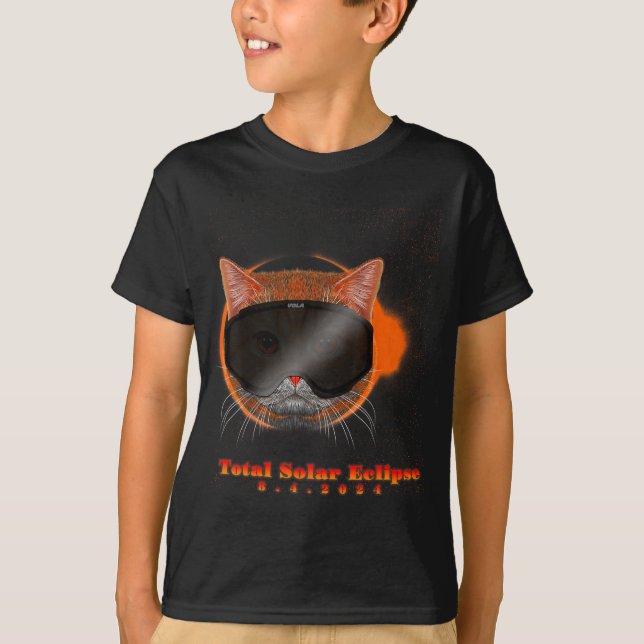 T-shirt Hommes et éclipse solaire 8 4 Chat (Devant)