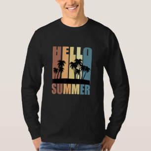 T-shirt Hommes Et Femmes Bonjour Vacances Plage Été Vacanc