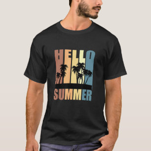 T-shirt Hommes Et Femmes Bonjour Vacances Plage Été Vacanc