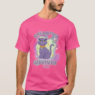 T-shirt Hommes et Femmes Drôle Chat Mème Chlamydia Surviva