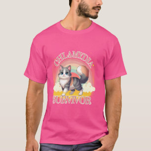 T-shirt Hommes et femmes Drôle Chat Meme Chlamydia Survivo