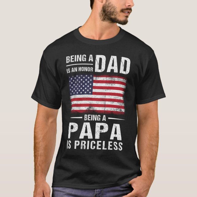 T-shirt Hommes Être papa est un honneur Être Papa est sans (Devant)