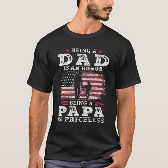 T-shirt Hommes Être papa est un honneur Être Papa est sans (Devant)