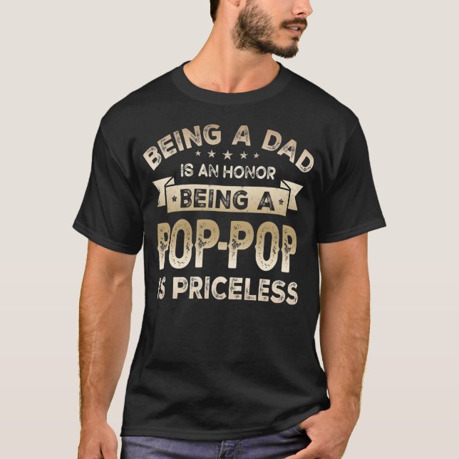 T-shirt Hommes Être un DAD est HONNEUR Être un POP POP est (Devant)