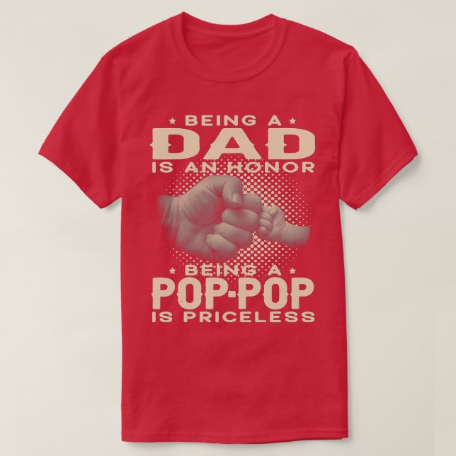 T-shirt Hommes Être un DAD est HONNEUR Être un POPPOP est  (Design devant)
