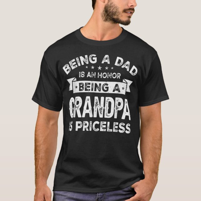 T-shirt Hommes Être un DAD est un HONNEUR Être un GRANDPA  (Devant)