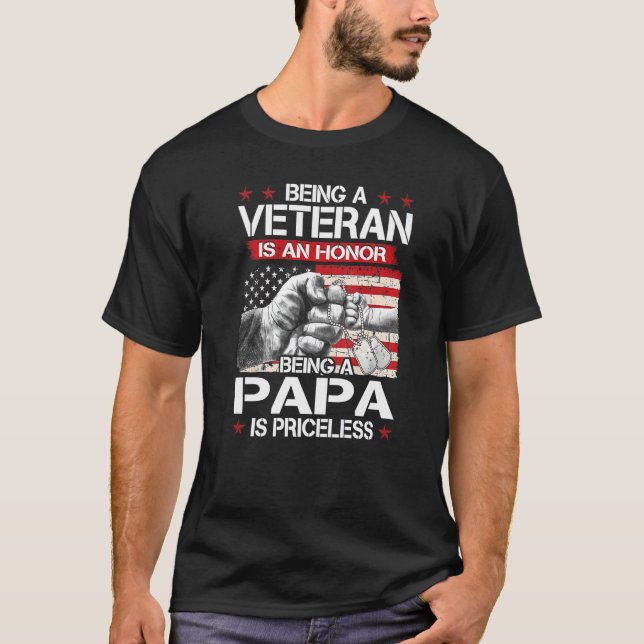 T-shirt Hommes Être un vétéran est un honneur Être un Papa (Devant)