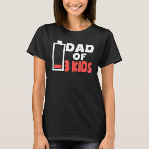 T-shirt Hommes Fatigué Papa De 3 Enfants Garçons Filles Ba