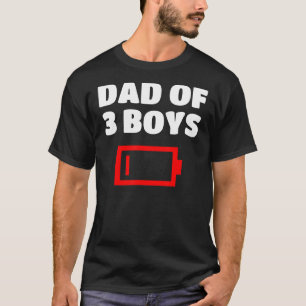 T-shirt Hommes Fatigué Papa De 3 Garçons Batterie Basse Po