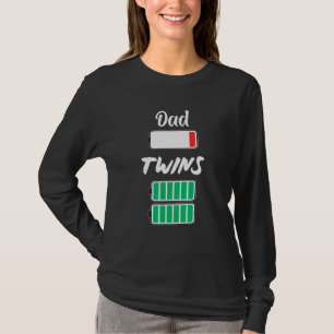 T-shirt Hommes Fatigué Papa Faible Batterie Jumeaux Plein