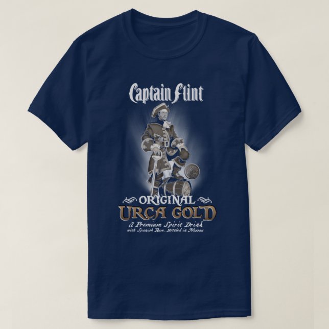 T-shirt Hommes Femmes Capitaine Flint Rum Halloween (Design devant)