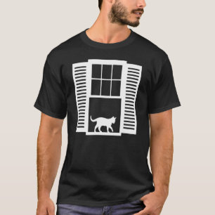 T-shirt Hommes Femmes Chat Sur La Fenêtre