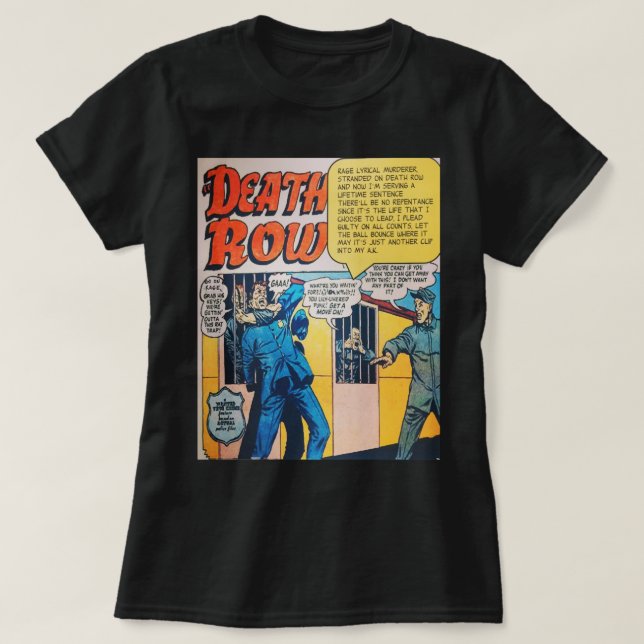 T-shirt Hommes Femmes Dans La Rangée De Décès Enregistreme (Design devant)