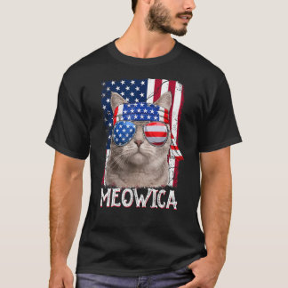 T-shirt Hommes Femmes Drôle Amoureux des chats 4 juillet M