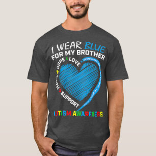 T-shirt Hommes Femmes Enfants Je Porte Du Bleu Pour Mon Au