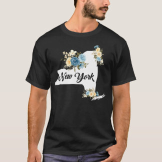 T-shirt Hommes Femmes Enfants New York Accueil State Map F