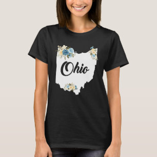 T-shirt Hommes Femmes Enfants Ohio Accueil Carte d'état Fi