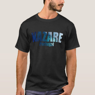 T-shirt Hommes, Femmes Et Jeunes Nazare Portugal Vague Sur