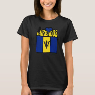T-shirt Hommes Femmes Fières Barbade Drapeau Carte Barbado
