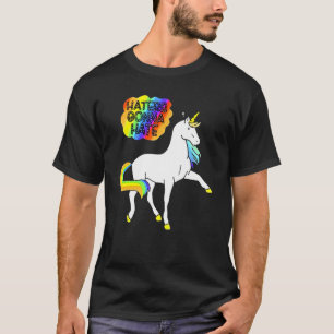 T-shirt Hommes Femmes Haters Va Hainer Rainbow Unicorn Hom