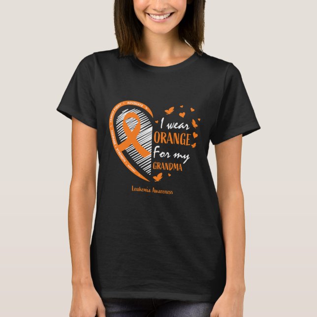 T-shirt Hommes Femmes Je Porte L'Orange Pour Ma Grand-Mère (Devant)