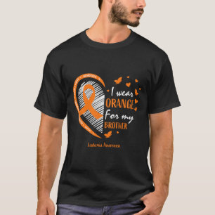 T-shirt Hommes Femmes Je Porte Orange Pour Ma Leucémie Frè