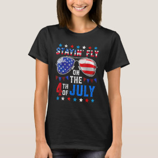 T-shirt Hommes Femmes Joyeuses 4 juillet Rester En Avion L