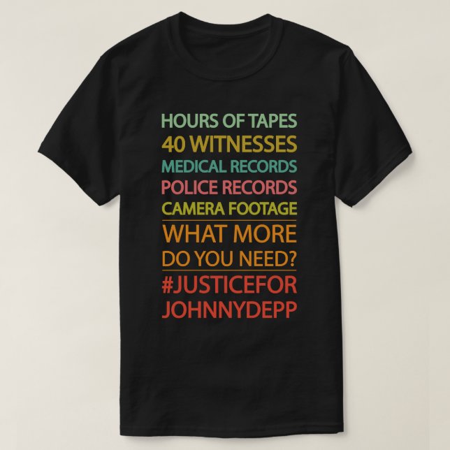 T-shirt Hommes Femmes Justice Pour Johnny Depp (Design devant)