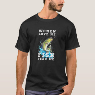 T-shirt Hommes Femmes M'Aiment Poisson Peur Moi Pêcheur Po