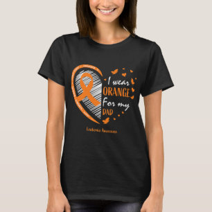 T-shirt Hommes Femmes Père Je Porte Orange Pour Ma Leucémi