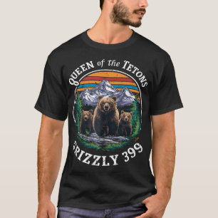 T-shirt Hommes Femmes Reine Des Tétons Grizzly 399 Nation