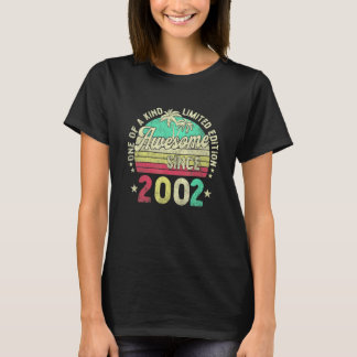 T-shirt Hommes Femmes Rétro Vintage 2002 20 Ans 20e Annive