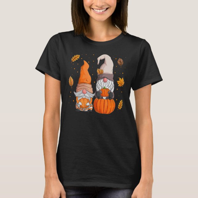 T-shirt Hommes Femmes Thanksgiving Gnomies Shirts, Gnome F (Devant)