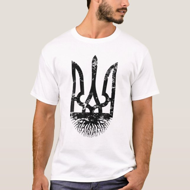 T-shirt Hommes Femmes Ukrainiennes Racines Ukraine Fière M (Devant)