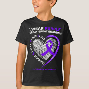 T-shirt Hommes Femmes Violet Grand Grand-mère Alzheimer La