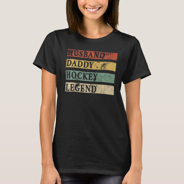 T-shirt Hommes Fête des pères Mari Daddy Hockey Légende Ho (Devant)