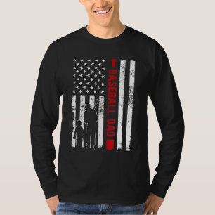 T-shirt Hommes Fier Baseball Papa American Flag Sports