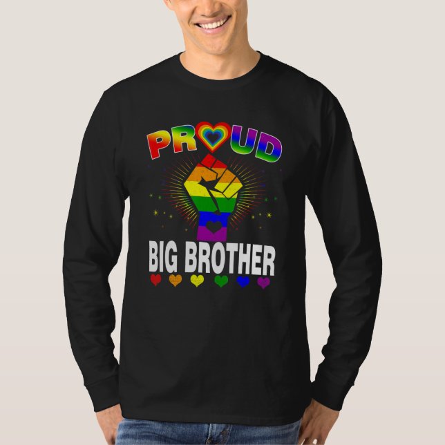 T-shirt Hommes Fier Big Brother Rainbow Lgbt Gay pride Mon (Devant)