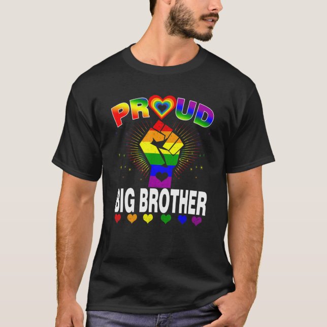 T-shirt Hommes Fier Big Brother Rainbow Lgbt Gay pride Mon (Devant)