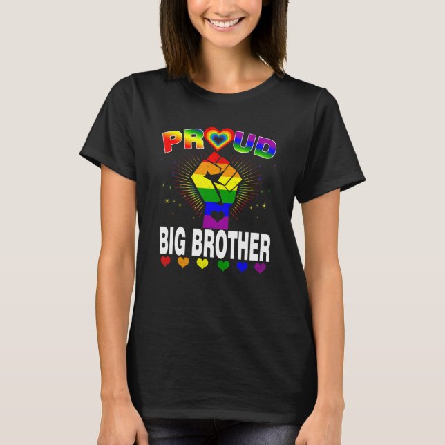 T-shirt Hommes Fier Big Brother Rainbow Lgbt Gay pride Mon (Devant)