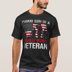 T-shirt Hommes Fier Fils Du Vétéran De La Deuxième Guerre 