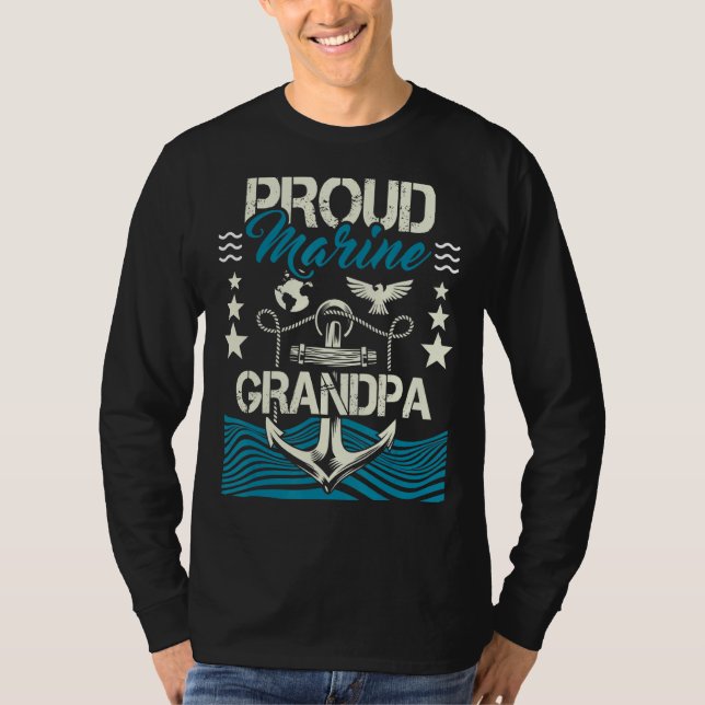 T-shirt Hommes Fier Marine Grand-Père Papa Papa Pops (Devant)