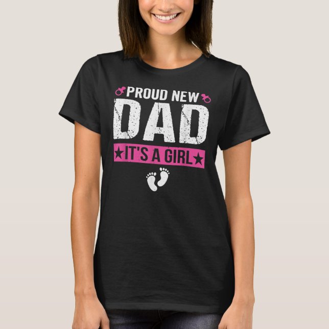 T-shirt Hommes Fier Nouveau Papa C'est une fille Nouveau P (Devant)