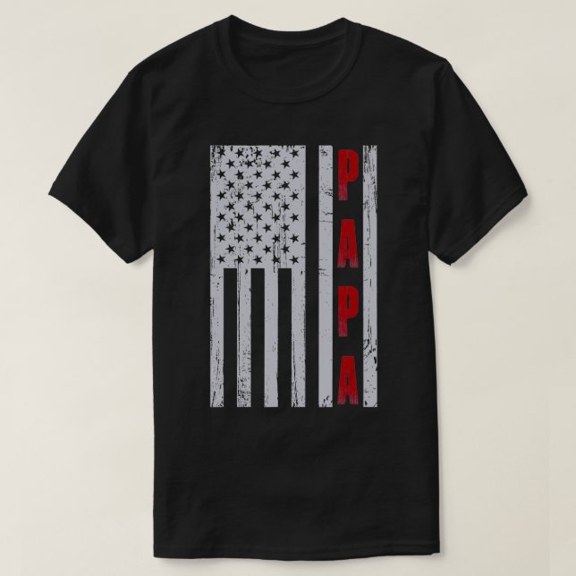 T-shirt Hommes Fier Papa américain Drapeau Fête des Pères  (Design devant)